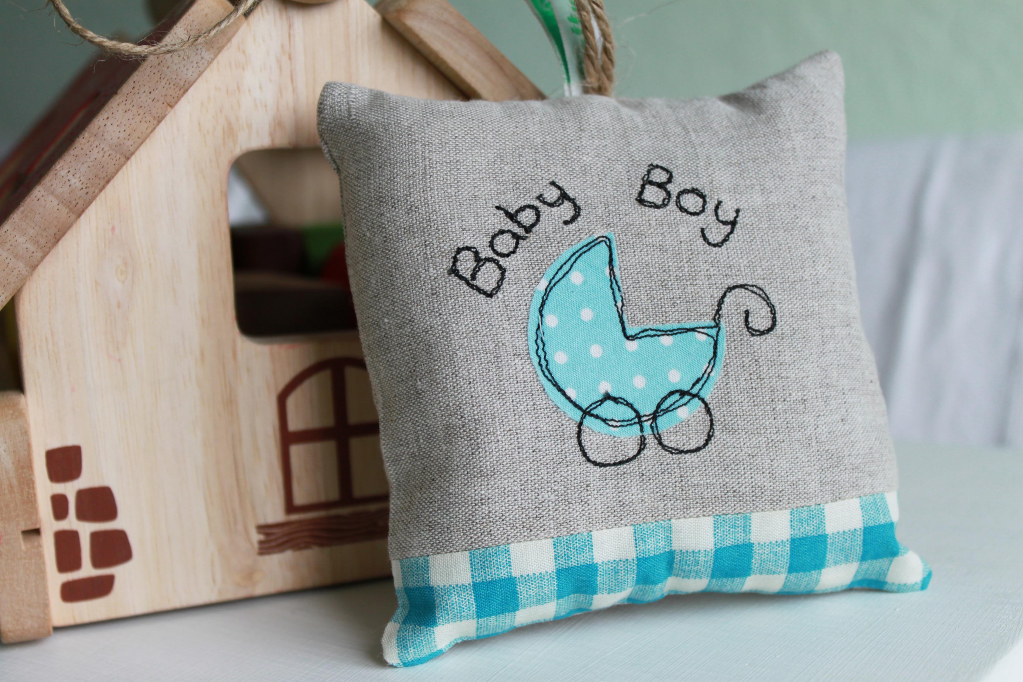 Baby Boy Lavender Scented Mini Hanging Pillow on Luulla